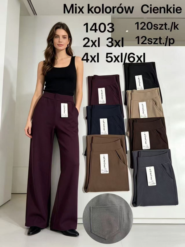 Spodnie damskie Roz 2XL-6XL, Mix Kolor Paczka 12 szt